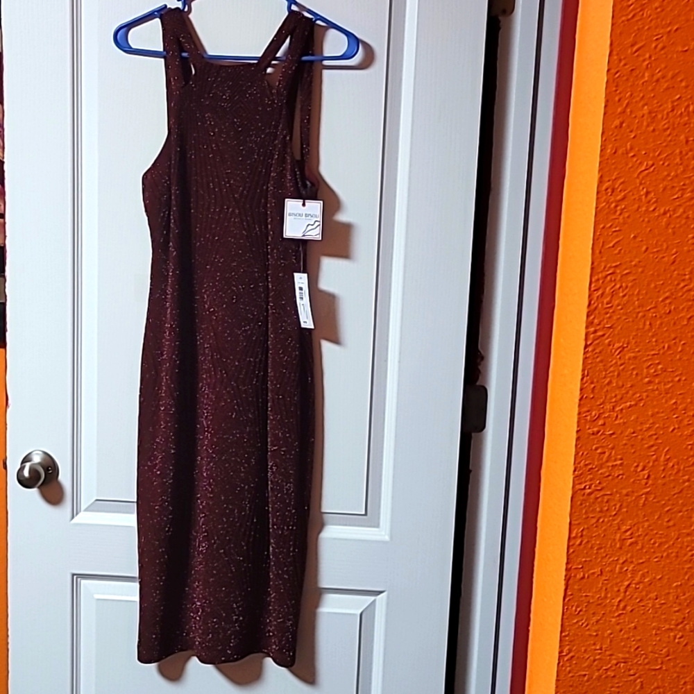 Bisou Bisou size 14 cranberry colored bodycon dress
